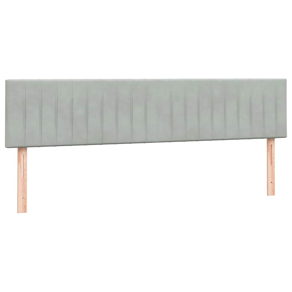 Box Spring κρεβάτι με στρώμα ανοιχτό γκρι 200x210 cm Βελούδινο - Pakobazaar