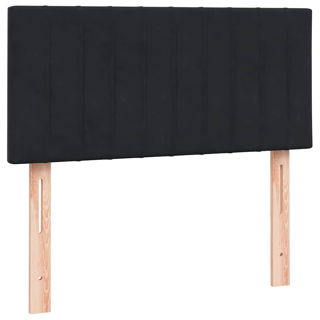 Κρεβάτι Boxspring με Στρώμα Μαύρο 90x220 εκ. Βελούδινο