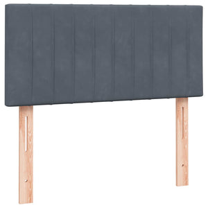 Box Spring Κρεβάτι με στρώμα Σκούρο γκρι 100x220 εκ. Βελούδινο - Pakobazaar