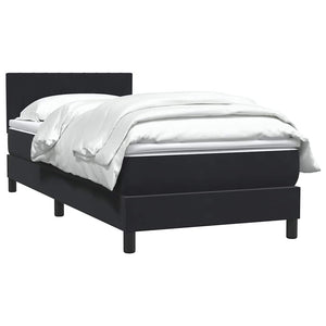 Box Spring Κρεβάτι με στρώμα Μαύρο 100x220 εκ. Βελούδινο - Pakobazaar