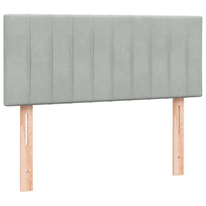Κρεβάτι Boxspring με Στρώμα Ανοιχτό Γκρι 120x220 εκ. Βελούδινο