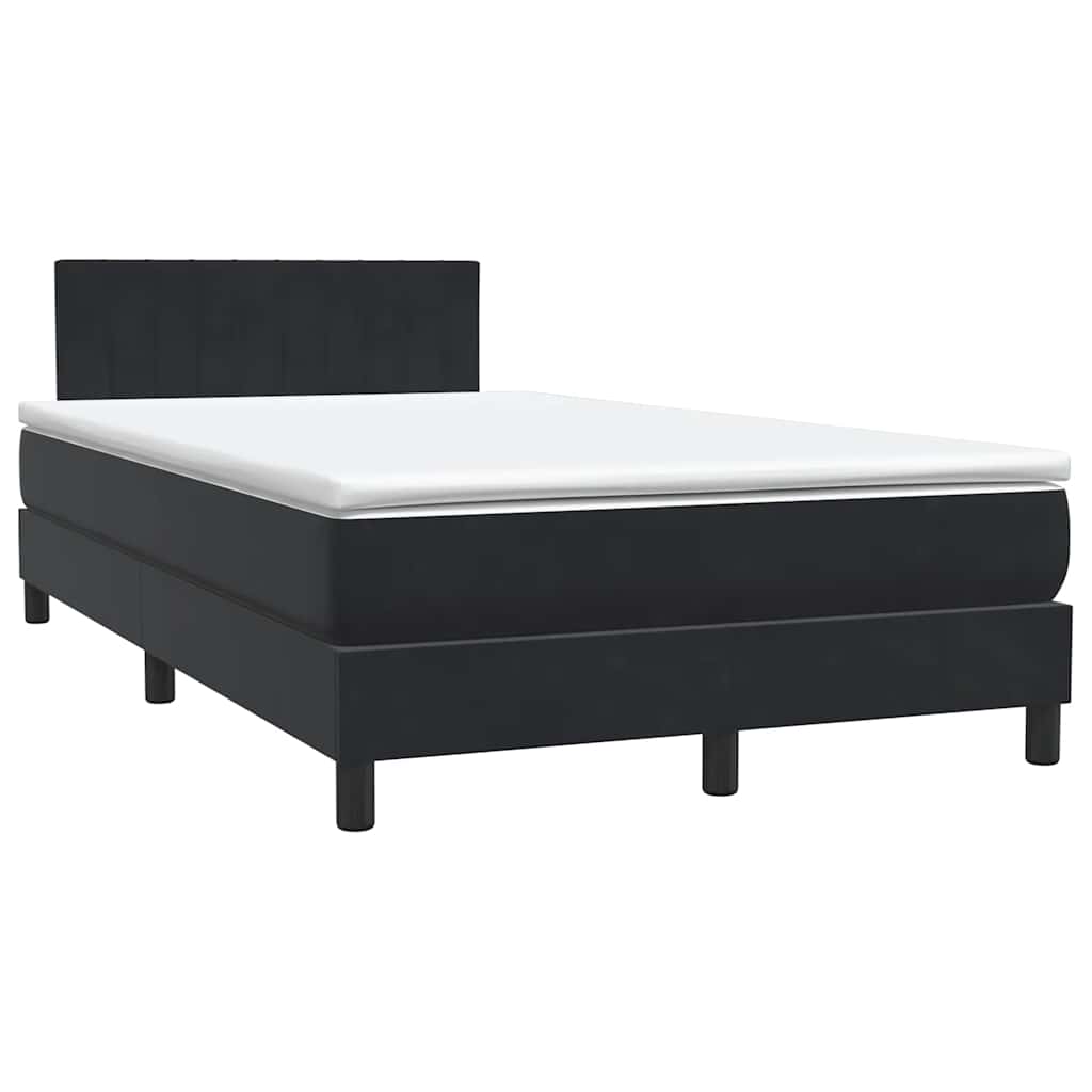 Box Spring Κρεβάτι με στρώμα Μαύρο 120x220 cm Βελούδινο