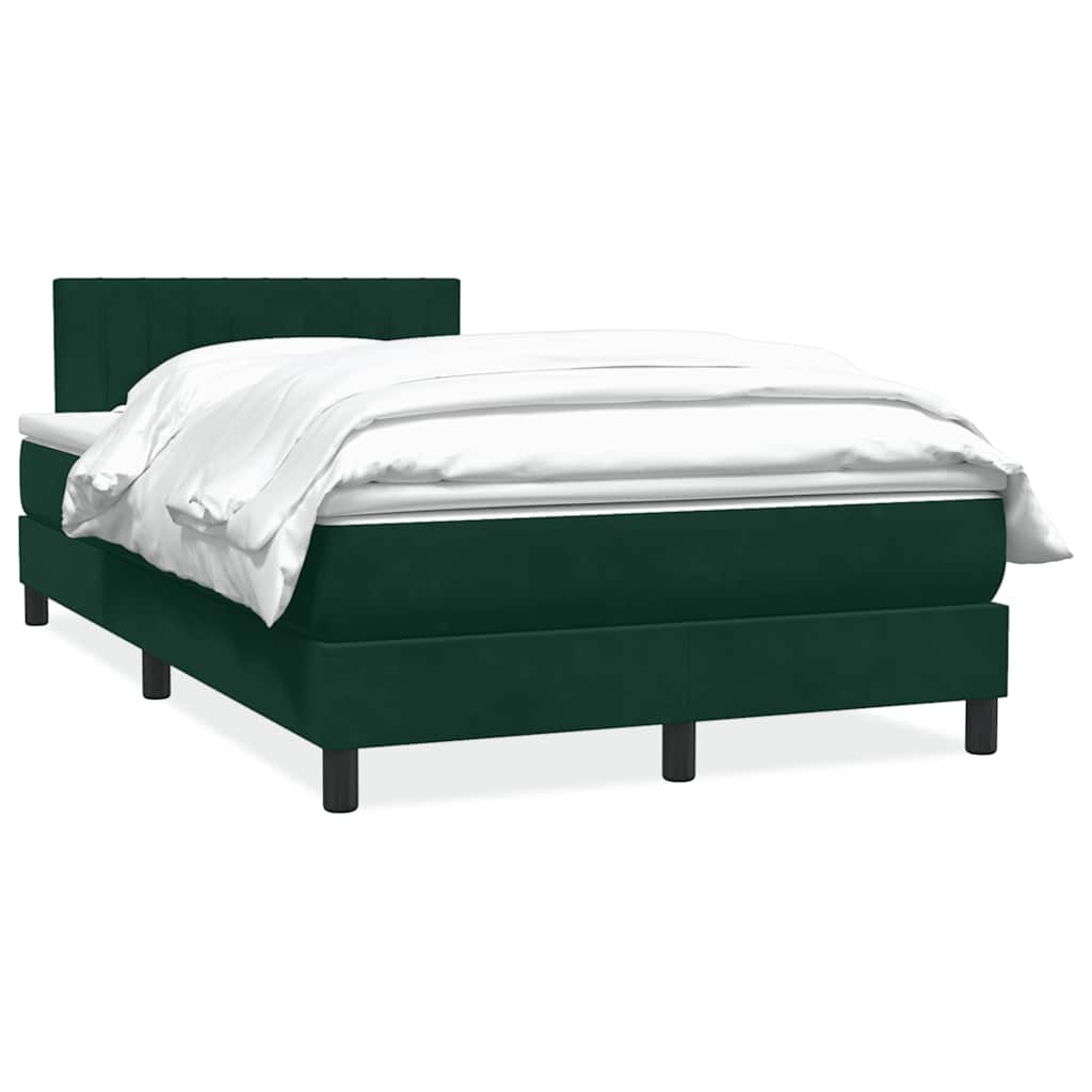 Box Spring κρεβάτι με στρώμα σκούρο πράσινο 120x220cm Βελούδινο