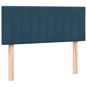 Box Spring κρεβάτι με στρώμα σκούρο μπλε 120x220 cm Βελούδινο - Pakobazaar