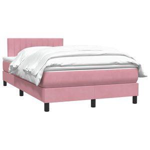 Box Spring κρεβάτι με στρώμα ροζ 120x220 cm Βελούδινο