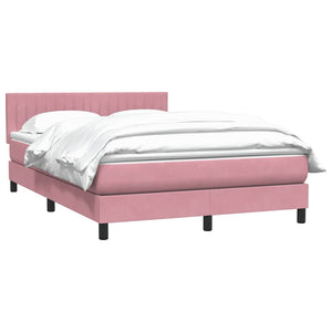 Box Spring κρεβάτι με στρώμα ροζ 140x220 cm Βελούδινο - Pakobazaar