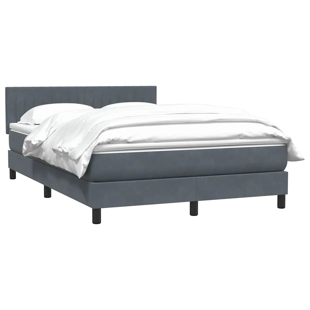 Box Spring Κρεβάτι με στρώμα Σκούρο γκρι 160x220 cm Βελούδινο