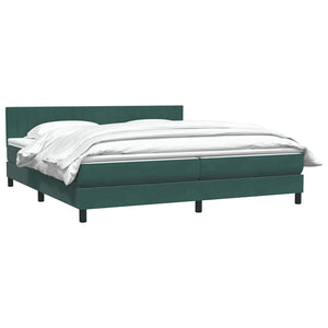 Box Spring κρεβάτι με στρώμα σκούρο πράσινο 180x220cm Βελούδινο