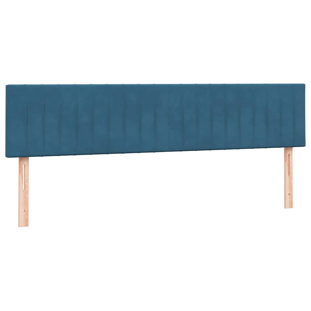 Box Spring κρεβάτι με στρώμα σκούρο μπλε 180x220 cm Βελούδινο