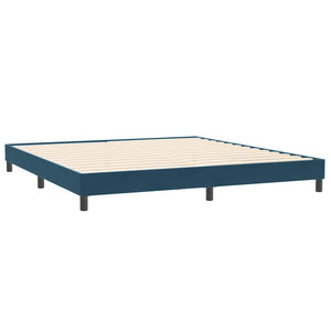 Box Spring κρεβάτι με στρώμα σκούρο μπλε 180x220 cm Βελούδινο - Pakobazaar