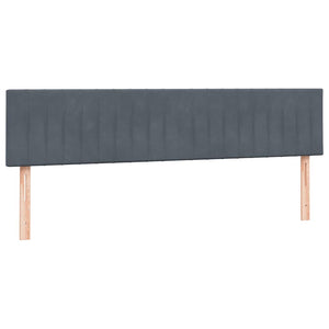 Box Spring Κρεβάτι με στρώμα Σκούρο γκρι 200x220 cm Βελούδινο - Pakobazaar