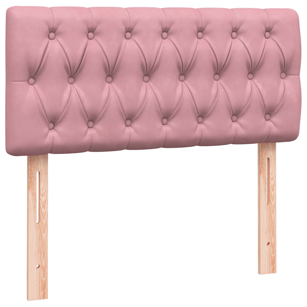 Box Spring κρεβάτι με στρώμα ροζ 80x210 εκ. Βελούδινο - Pakobazaar