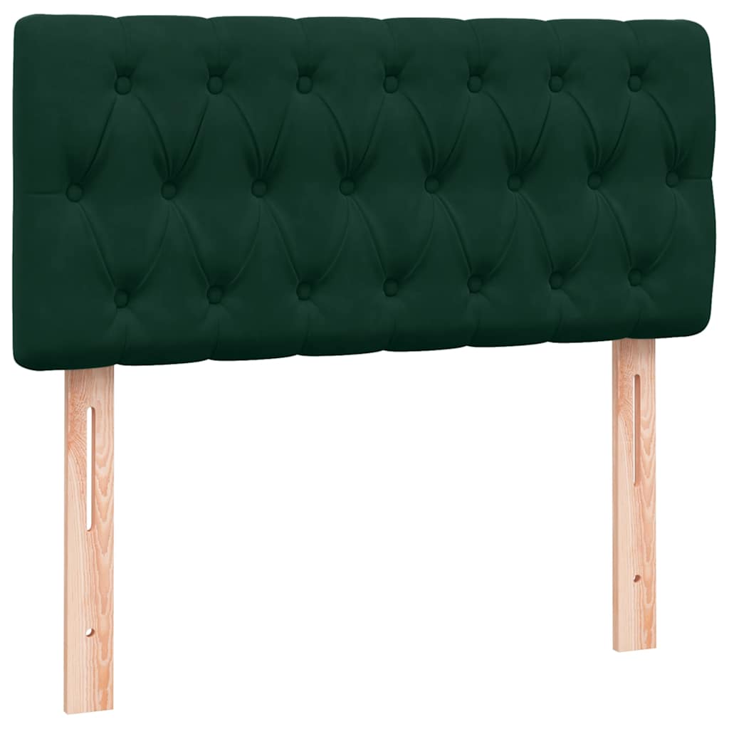 Box Spring κρεβάτι με στρώμα σκούρο πράσινο 90x210εκ. Βελούδινο