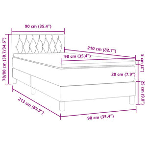 Box Spring κρεβάτι με στρώμα ροζ 90x210 εκ. Βελούδινο