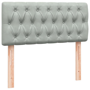 Κρεβάτι Boxspring με Στρώμα Ανοιχτό Γκρι 100x210 εκ. Βελούδινο - Pakobazaar