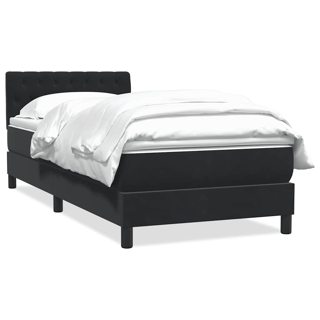 Box Spring Κρεβάτι με στρώμα Μαύρο 100x210 cm Βελούδινο - Pakobazaar