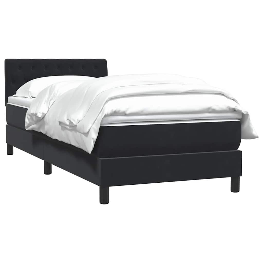 Box Spring Κρεβάτι με στρώμα Μαύρο 100x210 cm Βελούδινο - Pakobazaar