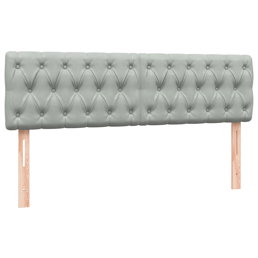 Κρεβάτι Boxspring με Στρώμα Ανοιχτό Γκρι 140x210 εκ. Βελούδινο - Pakobazaar