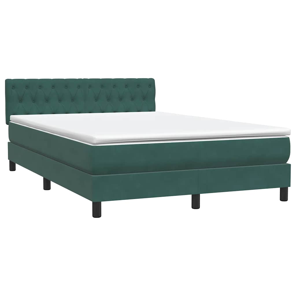 Κρεβάτι Boxspring με Στρώμα Σκούρο Πράσινο 160x210εκ. Βελούδινο - Pakobazaar