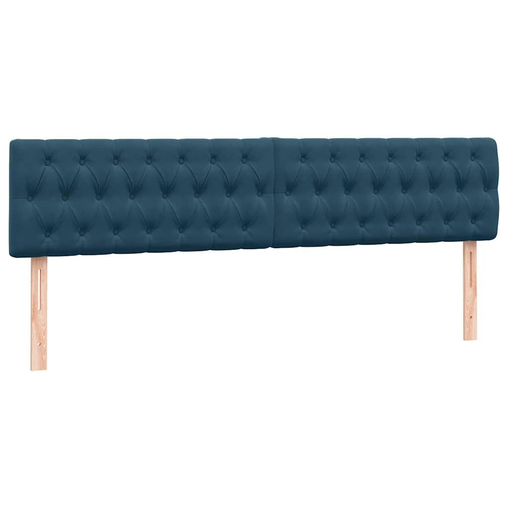 Κρεβάτι Boxspring με Στρώμα Σκούρο Μπλε 180x210 εκ. Βελούδινο - Pakobazaar