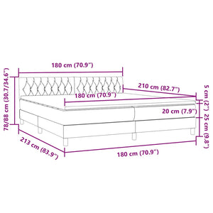 Κρεβάτι Boxspring με Στρώμα Ροζ 180x210 εκ. Βελούδινο