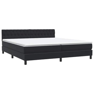 Κρεβάτι Boxspring με Στρώμα Μαύρο 200x210 εκ. Βελούδινο