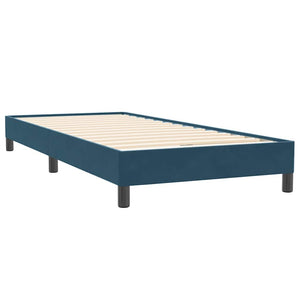 Κρεβάτι Boxspring με Στρώμα Σκούρο Μπλε 80x220 εκ. Βελούδινο