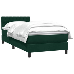 Box Spring κρεβάτι με στρώμα σκούρο πράσινο 90x220 cm Velvet - Pakobazaar