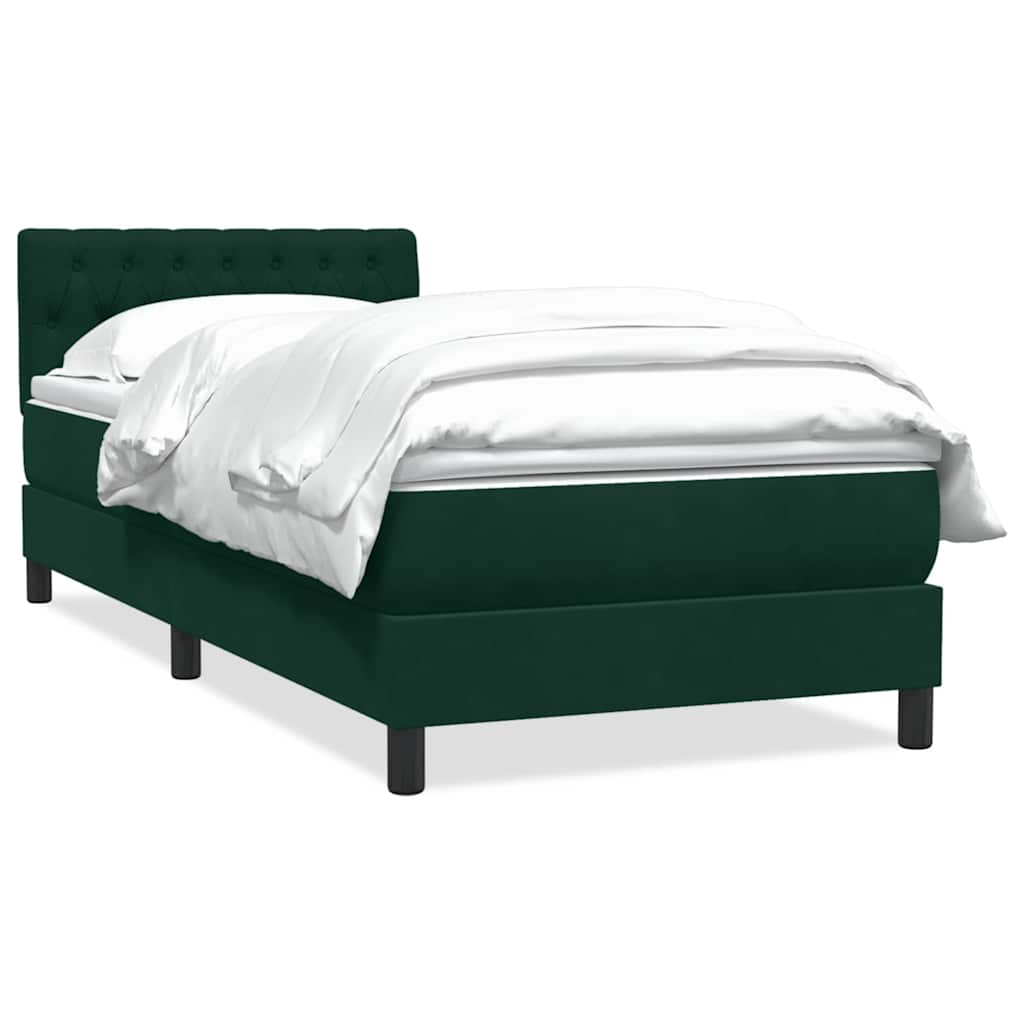Box Spring κρεβάτι με στρώμα σκούρο πράσινο 90x220 cm Velvet - Pakobazaar