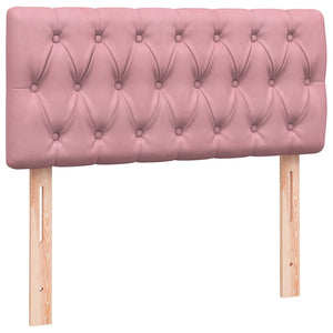 Κρεβάτι Boxspring με Στρώμα Ροζ 90x220 εκ. Βελούδινο