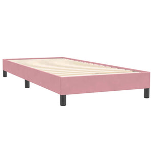 Κρεβάτι Boxspring με Στρώμα Ροζ 90x220 εκ. Βελούδινο