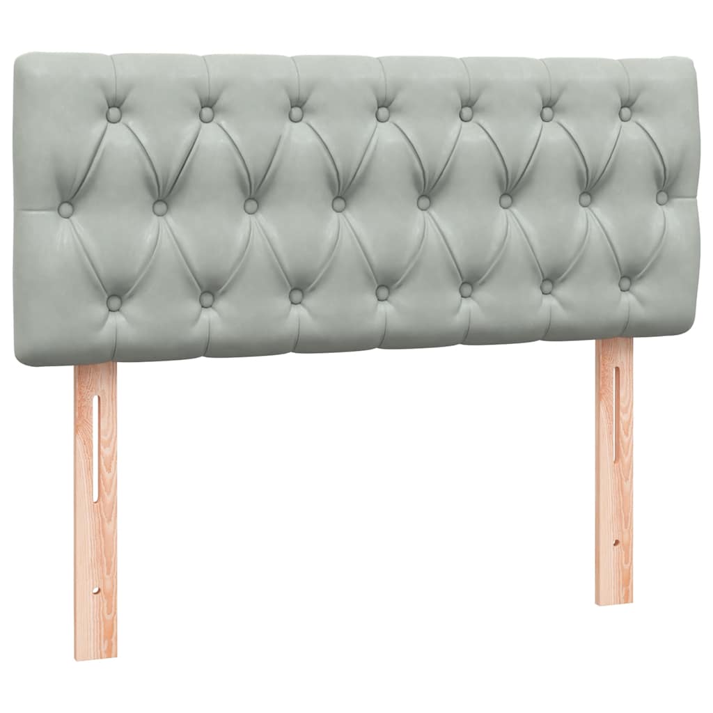 Κρεβάτι Boxspring με Στρώμα Ανοιχτό Γκρι 120x220 εκ. Βελούδινο - Pakobazaar