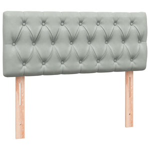 Κρεβάτι Boxspring με Στρώμα Ανοιχτό Γκρι 120x220 εκ. Βελούδινο - Pakobazaar