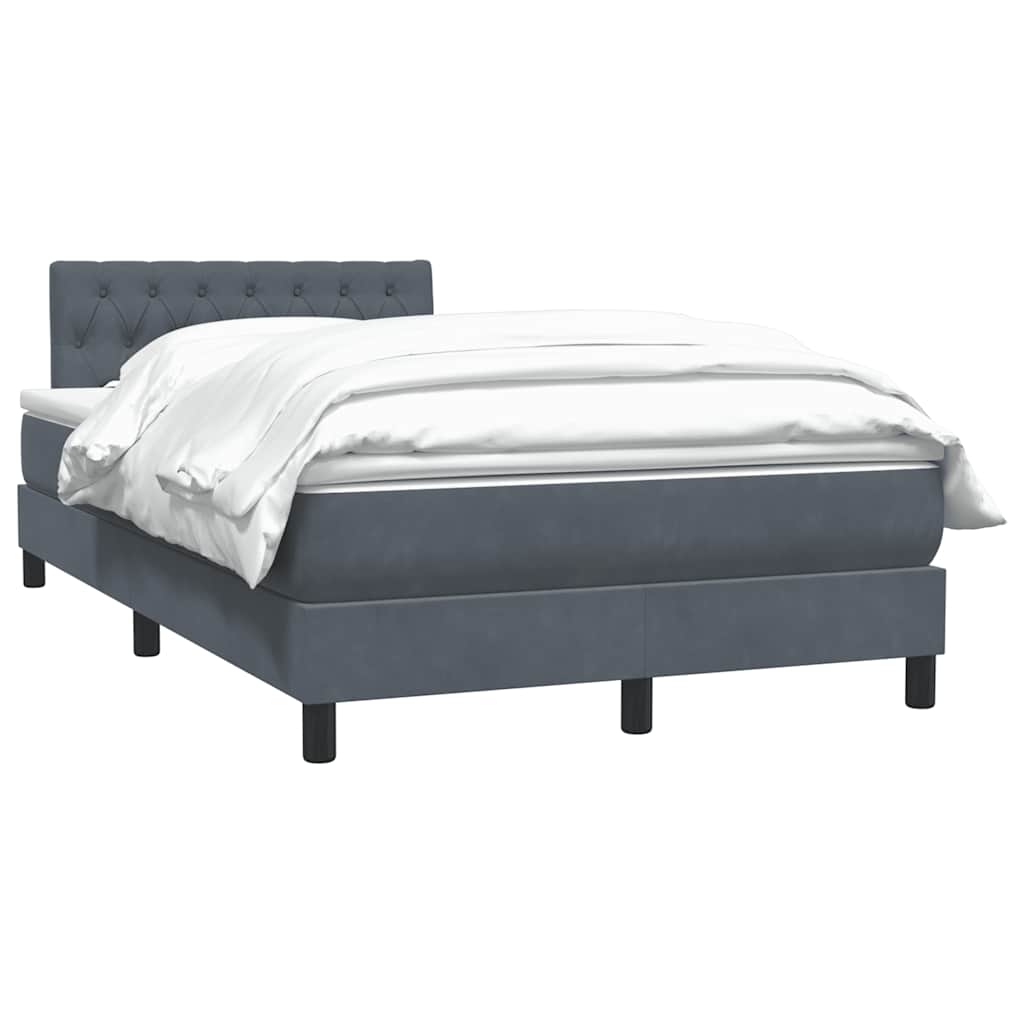 Box Spring Κρεβάτι με στρώμα Σκούρο γκρι 120x220 cm Βελούδινο