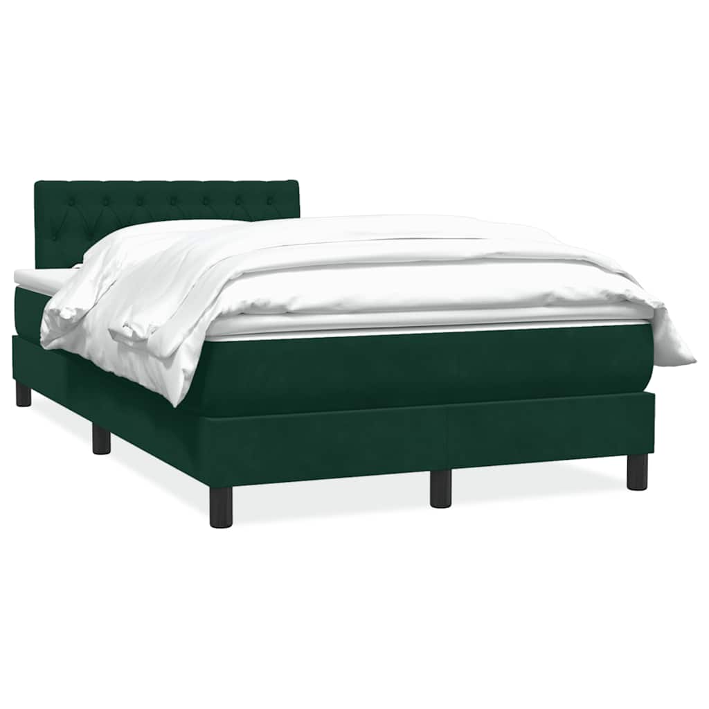 Box Spring κρεβάτι με στρώμα σκούρο πράσινο 120x220cm Βελούδινο - Pakobazaar