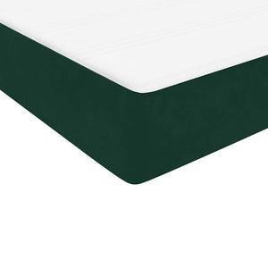 Box Spring κρεβάτι με στρώμα σκούρο πράσινο 120x220cm Βελούδινο - Pakobazaar