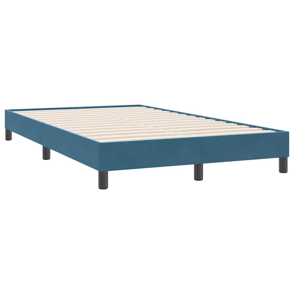 Box Spring κρεβάτι με στρώμα σκούρο μπλε 120x220 cm Βελούδινο - Pakobazaar