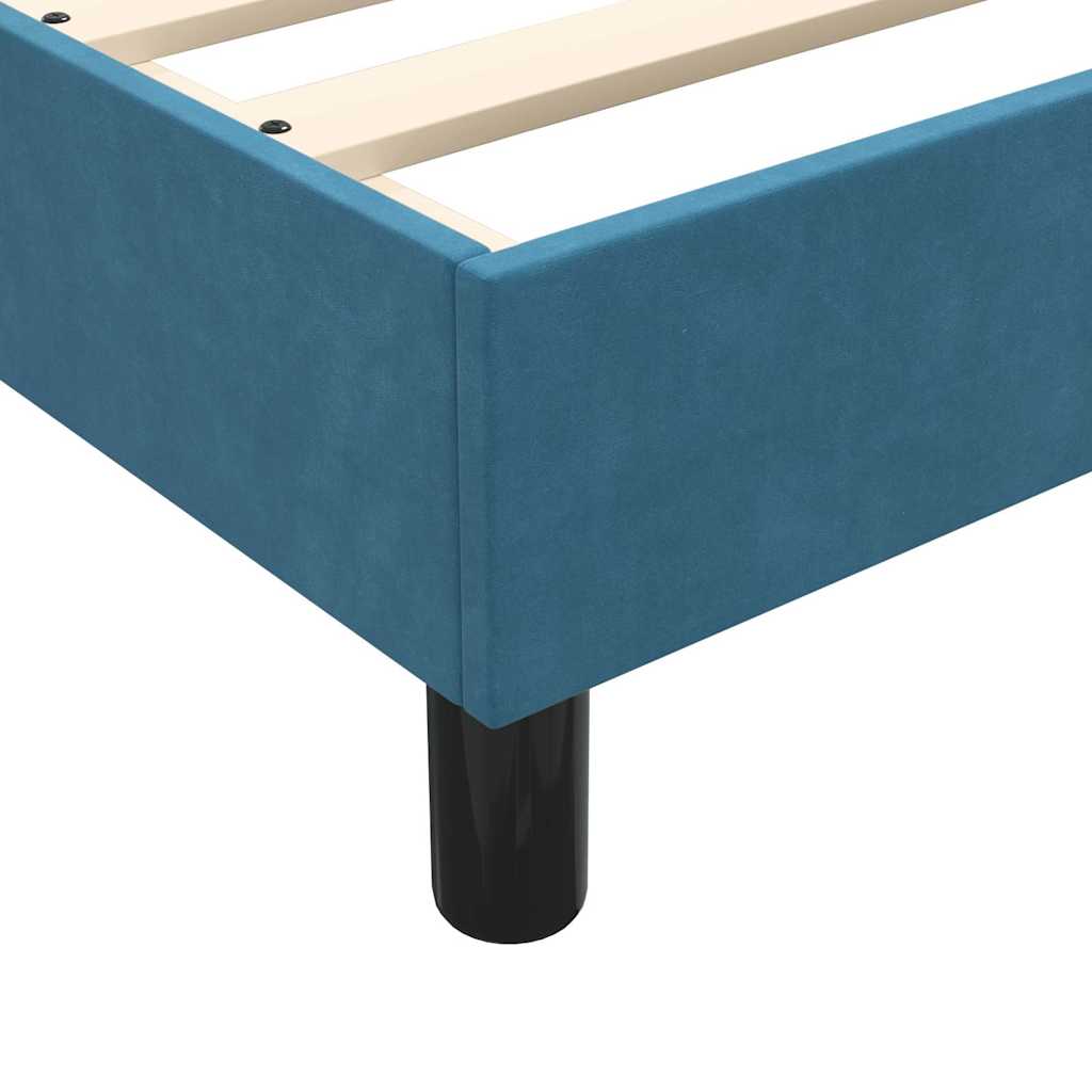 Box Spring κρεβάτι με στρώμα σκούρο μπλε 120x220 cm Βελούδινο - Pakobazaar