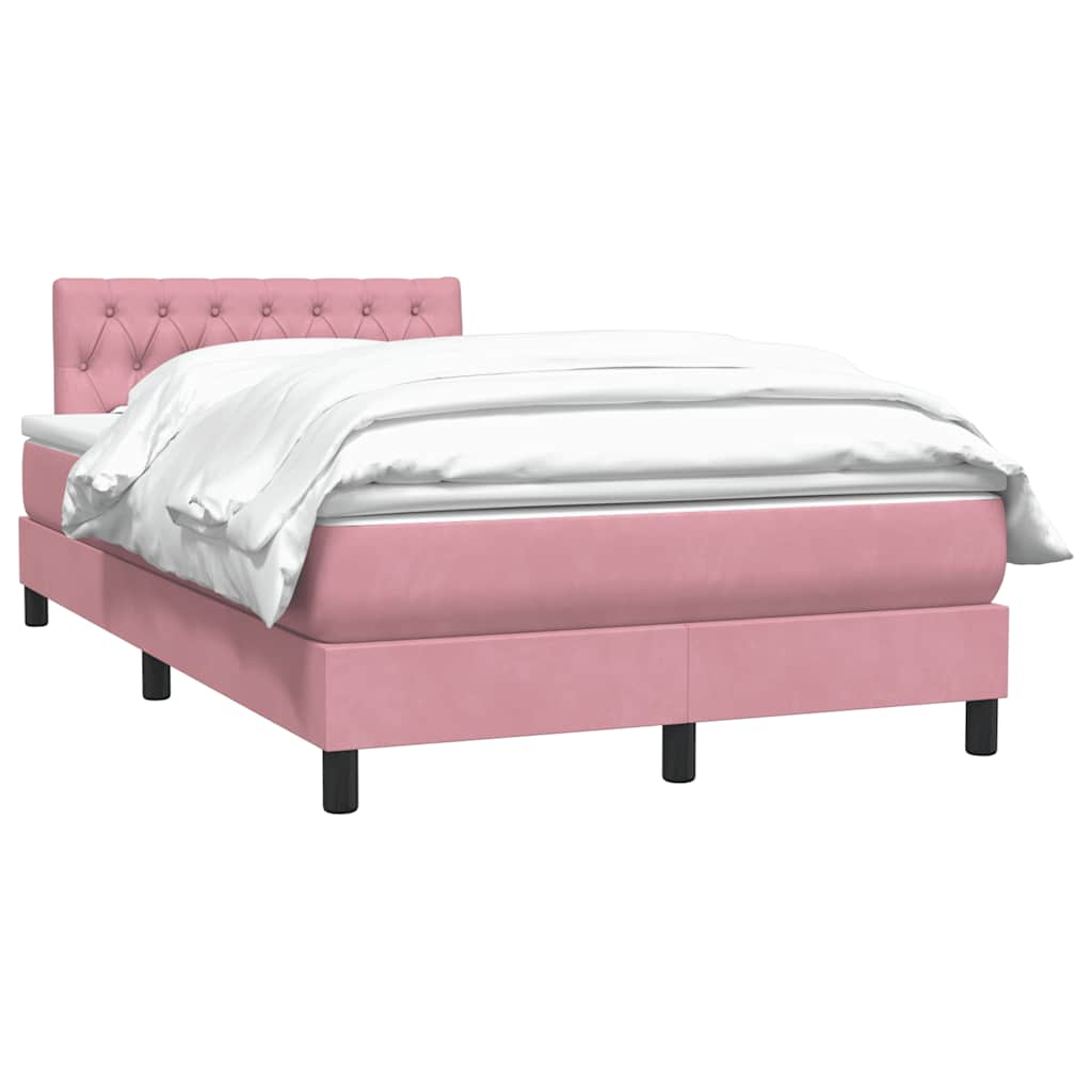 Box Spring κρεβάτι με στρώμα ροζ 120x220 cm Βελούδινο