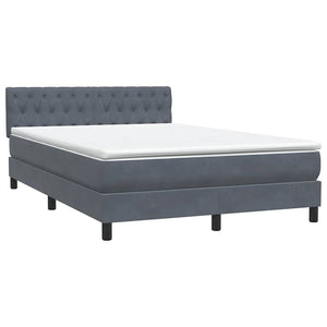 Box Spring Κρεβάτι με στρώμα Σκούρο γκρι 160x220 cm Βελούδινο - Pakobazaar