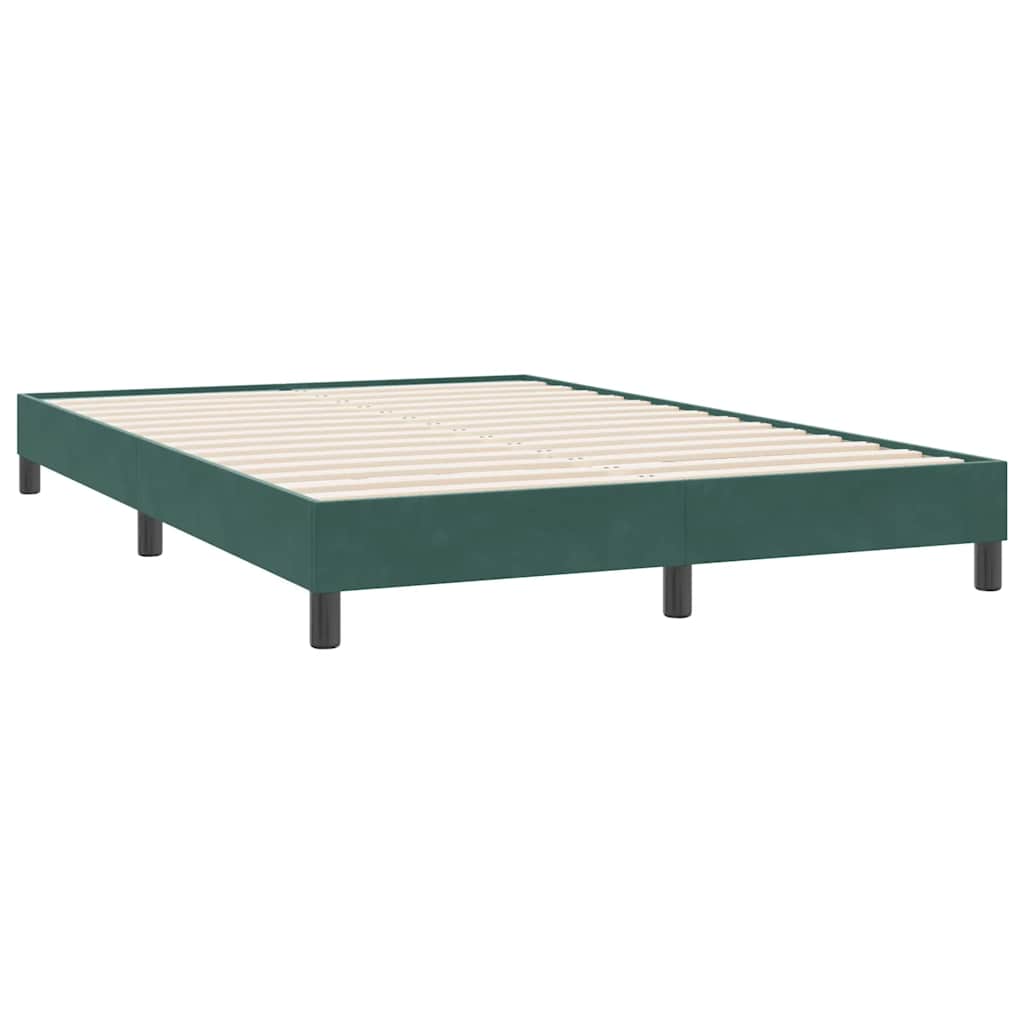 Box Spring κρεβάτι με στρώμα σκούρο πράσινο 160x220cm Βελούδινο - Pakobazaar