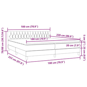 Box Spring κρεβάτι με στρώμα σκούρο πράσινο 180x220cm Βελούδινο - Pakobazaar