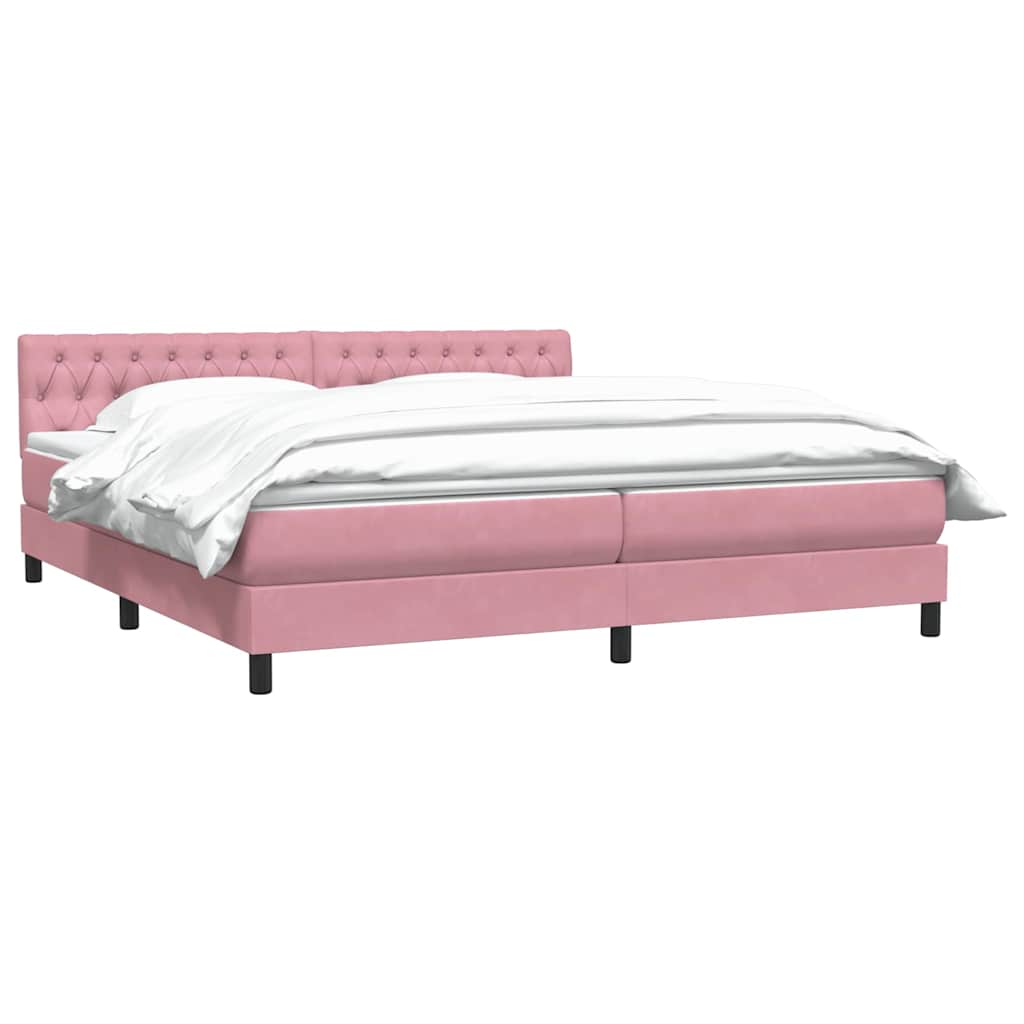 Box Spring κρεβάτι με στρώμα ροζ 180x220 cm Βελούδινο - Pakobazaar