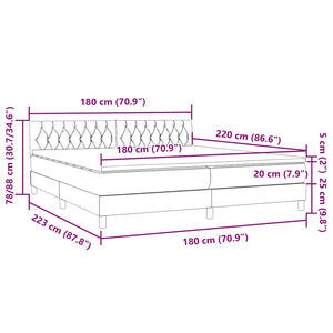 Box Spring κρεβάτι με στρώμα ροζ 180x220 cm Βελούδινο - Pakobazaar