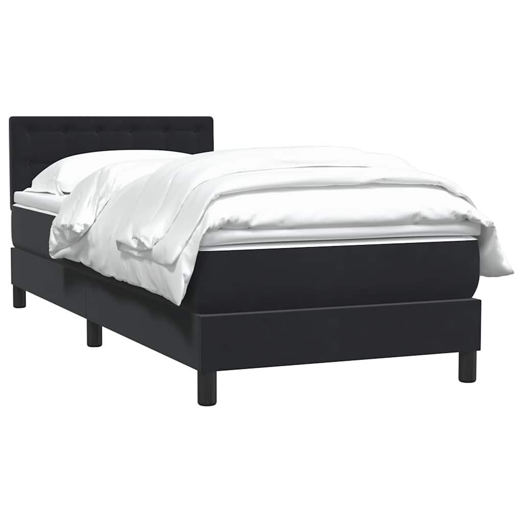 Box Spring Κρεβάτι με στρώμα Μαύρο 100x210 cm Βελούδινο - Pakobazaar