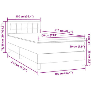 Κρεβάτι Boxspring με Στρώμα Σκούρο Πράσινο 100x210εκ. Βελούδινο