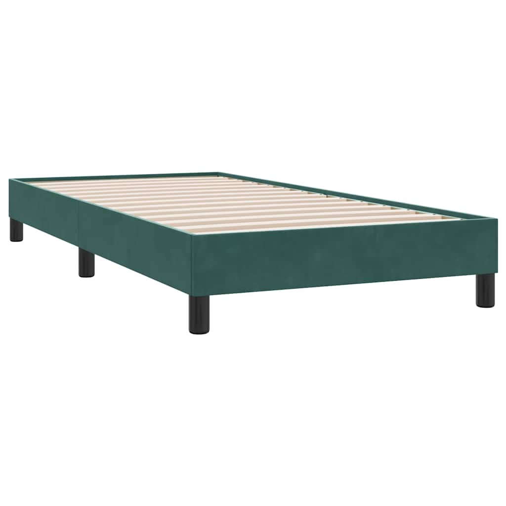 Κρεβάτι Boxspring με Στρώμα Σκούρο Πράσινο 100x210εκ. Βελούδινο