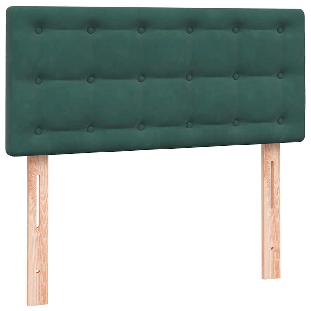 Κρεβάτι Boxspring με Στρώμα Σκούρο Πράσινο 100x210εκ. Βελούδινο