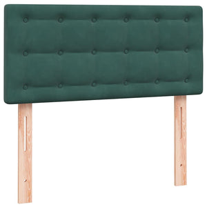 Κρεβάτι Boxspring με Στρώμα Σκούρο Πράσινο 100x210εκ. Βελούδινο