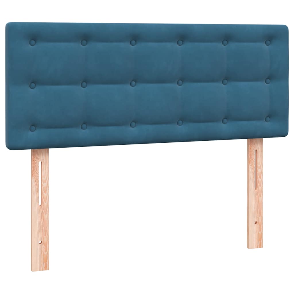 Κρεβάτι Boxspring με Στρώμα Σκούρο Μπλε 120x210 εκ. Βελούδινο - Pakobazaar